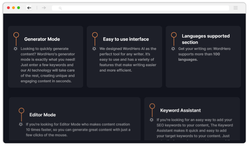 WordHero Features